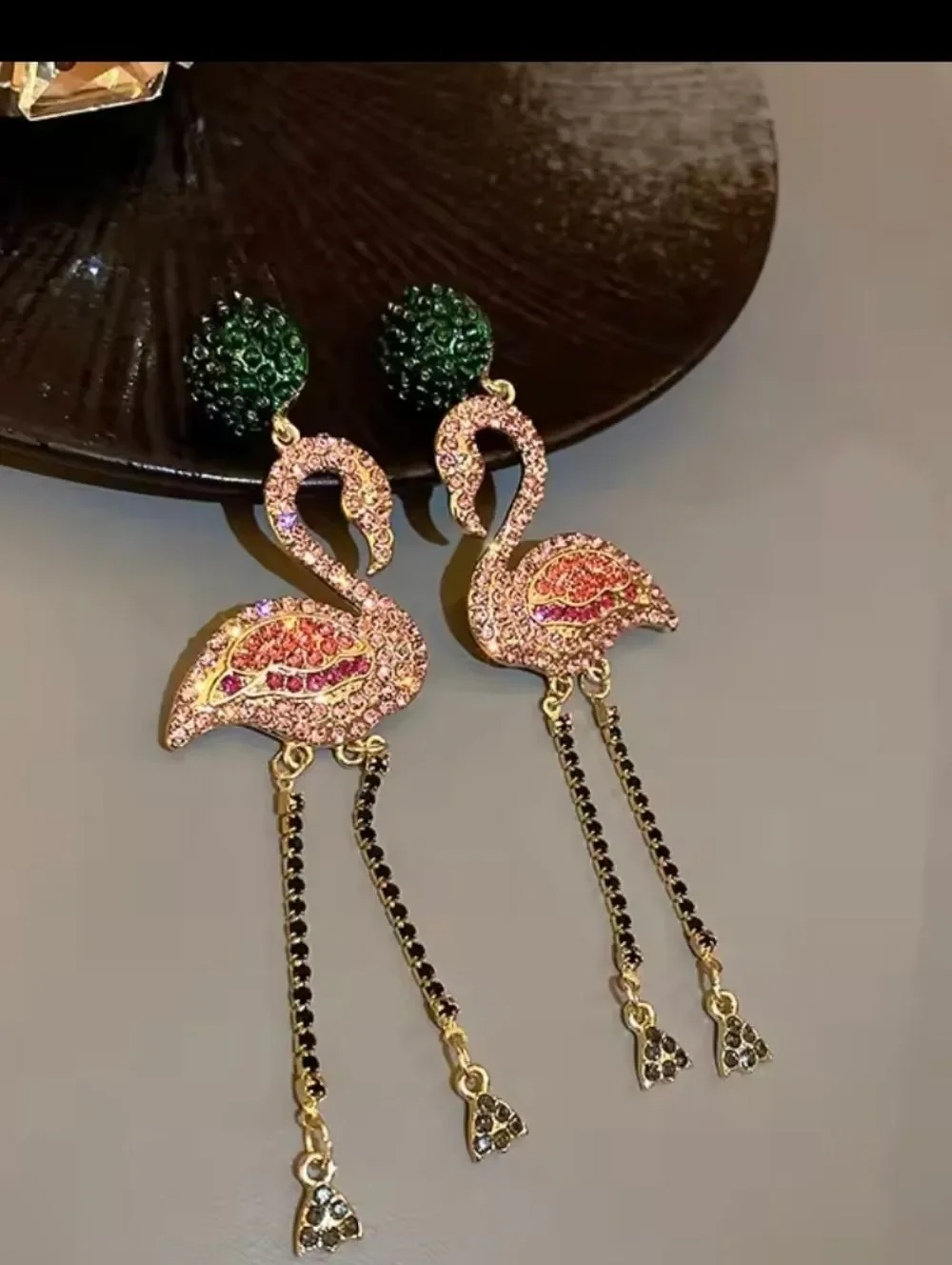 Exquisite Pink Flamingo Dangle Earrings